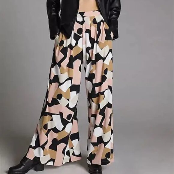 Anthro Corey Lynn Calter Abstract Wide Leg Pants - Picture 1 of 11